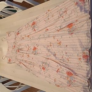 LIKE NEW VTG ILGWU Romantic Unbranded Floral Print Maxi Dress(2pc)